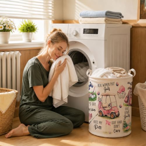 Pink Golf Laundry Basket Hamper - color: Golf - 01