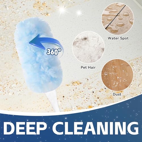 6 ft Duster Extended Handle with 20 Pcs Duster Refill for Swiffer