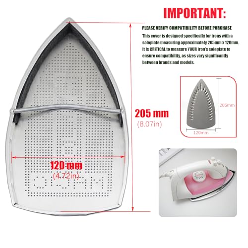 FQTANJU Iron Protector Cover for SilverStar Brand ES-85-AF - Aluminum Steam Iron Shoe Cover with Vented Design (2 Pack) - Prevents Burns & Protects Fabrics