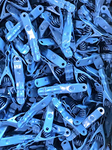 Extreme Clothespins | Pacific Blue | Solid 304 Stainless Steel | 20 Pack | Heavy Duty | Anti-Rust | Bright Color | Clothes Pins | Chip Clips | Lifetime Product | No Plastic Parts | Made in Italy - color: Pacific Blue