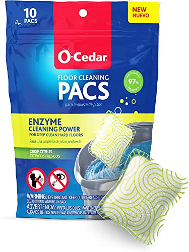 O-Cedar EasyWring RinseClean Microfiber Spin Mop & Bucket Floor Cleaning System with 1 Extra Refill with Citrus Pac (Variety Pack) - style: RinseClean Spin Mop & Bucket + 1 Extra Refill + Citrus PACS