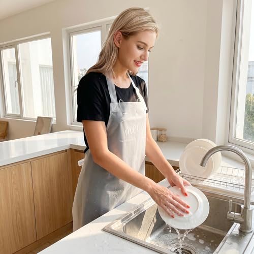 Nanxson TPU Waterproof Apron Lightweight Work Apron with Adjustable Buckle - color: Transparent