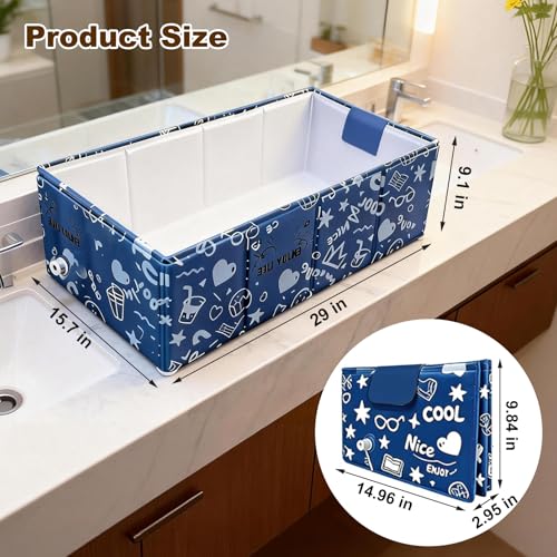 Foldable Dog Bathtub for Small to Medium Dogs & Cats Pool, Collapsible Pet Bath Tub for Shower/Kitchen Sink, Thickened Insulated Base, Portable & Space-Saving Puppy Wash Basin, Blue - color: Blue