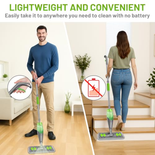 Spray Mop for Floor Cleaning - Wet Dry Mops for Multi-Surfaces - color: Gray Green