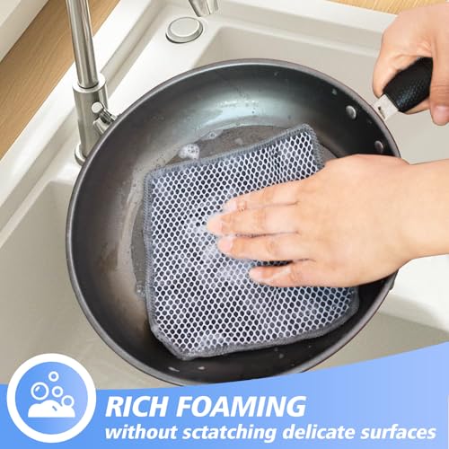 KinHwa Dish Cloths for Washing Dishes with Scrub Side, Microfiber Dish Rags - color: Gray, size: 6inchx6inch