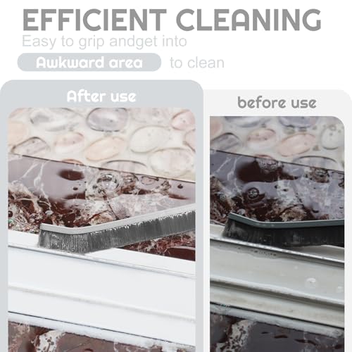 Crevice Cleaning Brush Bathroom Tile Groove Gap Cleaning Brush Premium Crevice Cleaning Tool Aluminum Support with 15ยฐ Angled Head-Grout Thin Brush,Kitchen & Bathroom Tool (3PCS) - color: 5pcs