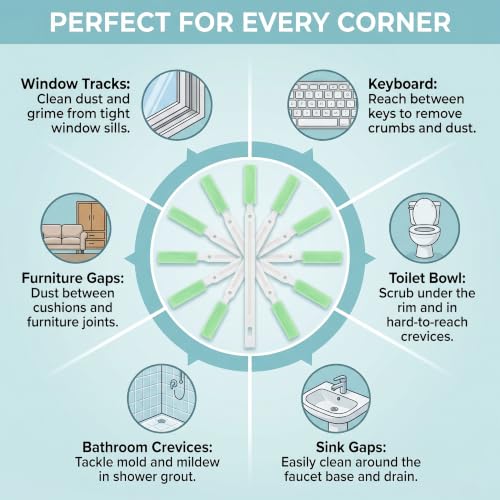 10Pcs Household Crevice Cleaning Brush Window Track Scrubber Tool Set - color: 10pcs-crevice Cleaning Brush