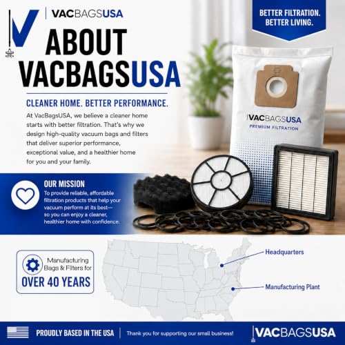 VacBagsUSA 10 Pack Replacement Vacuum Bags For Hoover Type A, Replaces #4010001A | Made In USA