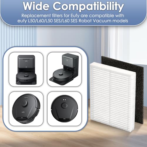 (7 Pack) L50 HEPA Filters Replacement with eufy Clean L60, L60 Hybrid, L60 SES, L50 SES Robot Vacuum, Accessories Kit - color: Eufy L60L50 Filter 7pcs