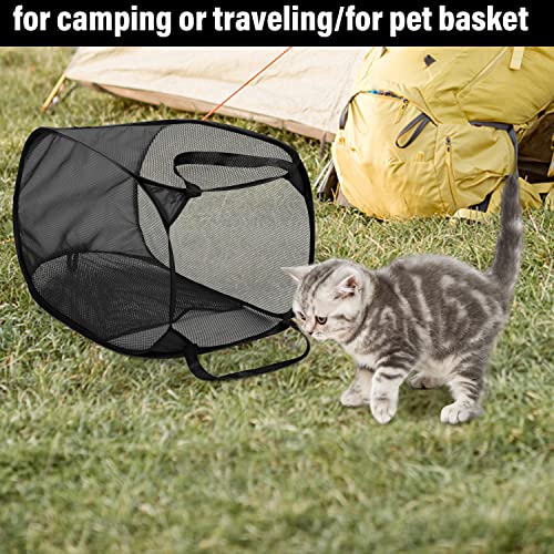 BATTOO Deluxe Strong Mesh Pop up Laundry Hamper Basket with Side Pocket Foldable Hamper for Laundry Room, Bathroom, Kids Room, College Dorm or Travel Black + Grey - color: Black+Grey