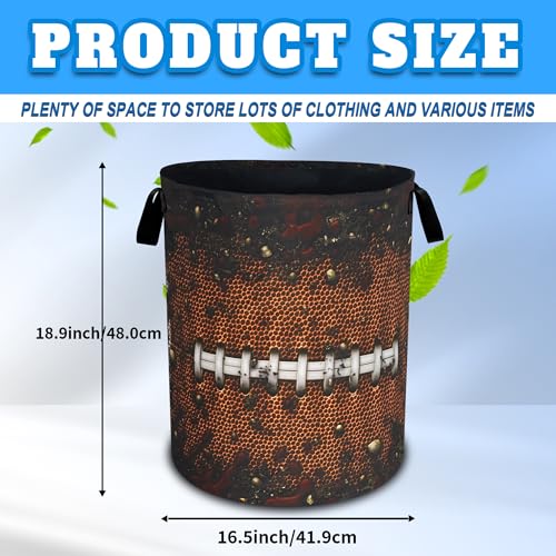 Football Texture Laundry Basket Foldable Oxford Cloth Hamper 18.9 x 16.5 In - color: Football Ball Texture