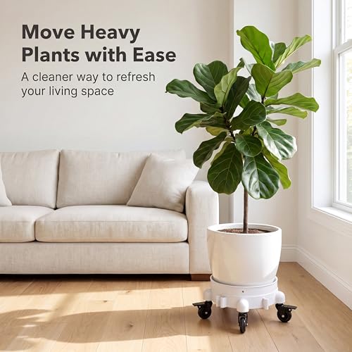 5 Gallon Bucket Dolly, 11in,3 Inch Silent Casters - color: White