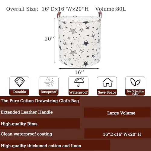 Waterproof Laundry Hamper Collapsible Laundry Basket Leather Handle Laundry Bag Large Clothes Storage Toy Organization for Bathroom Bedroom Laundryroom College Dorms (Caisanjiao-001) - color: Caisanjiao-001