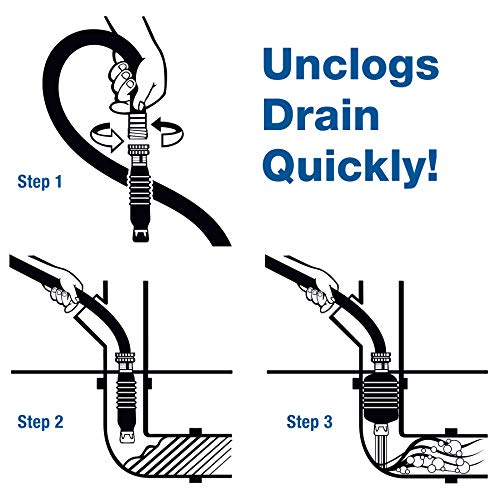 Drain King 340 All In One Easy to Use Drain Unclogging Kit, 1.5 To 3 Inch - style: with Hose