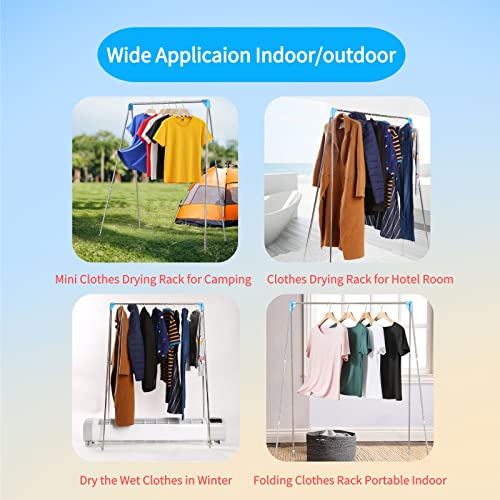 Portable Travel Garment Rack, Compact Stainless Steel Foldable Drying Rack