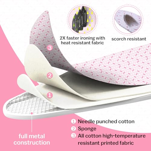 Wall Mounted Ironing Board Adjustable Height Fold Away Iron Board - color: Pink, size: Without Iron Holder