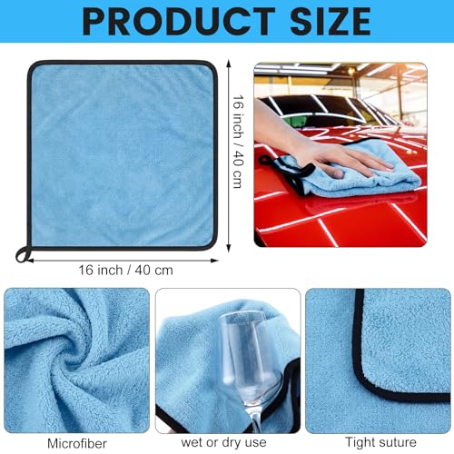 Tallew 60 Pcs Microfiber Towels Bulk Car Drying Cloth, Light Blue - color: Light Blue