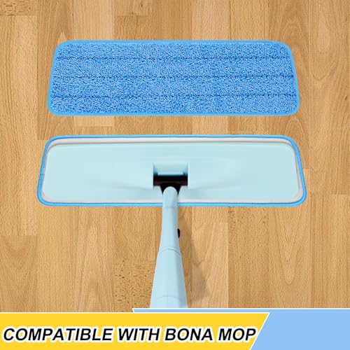16.5 inch Reusable Mop Pads Microfiber Spray Mop Replacement Heads for Wet/Dry Mops Compatible with Bona Floor Care System (6 Pack) - color: Blue Purple Gray