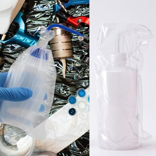 ZHOOGE Tattoo Wash Bottle Bags Tattoo Supplies, 250Pcs 9.8 x 5.9 in, White - color: White