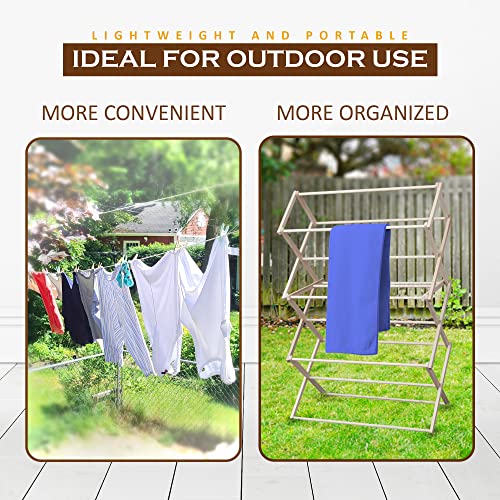 Peaceful Classics Wooden Folding Laundry Rack, 38x30x13 - size: Small