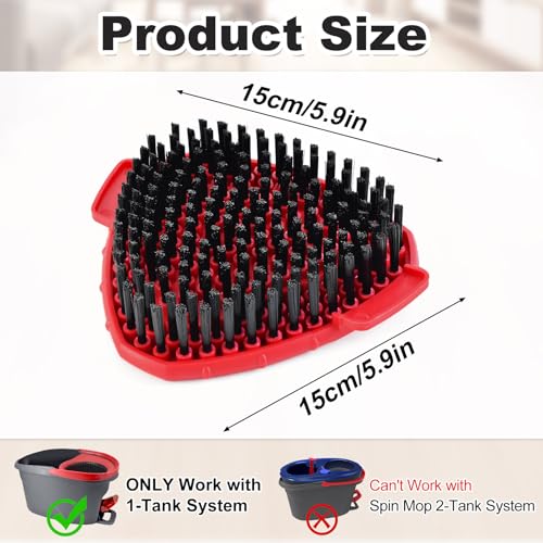 2 Pack Upgrade Scrub Brush Replace Heads Compatible with O Cedar EasyWring 1 Tank Spin Mop, Scrubber Brush Head for Ocedar EasyWring Spin Mop Scrubby Head Brush, More Layers of Bristles to Floor Clean - size: 2 Pack Upgraded Scrub Brush for Ocedar 1 Tank