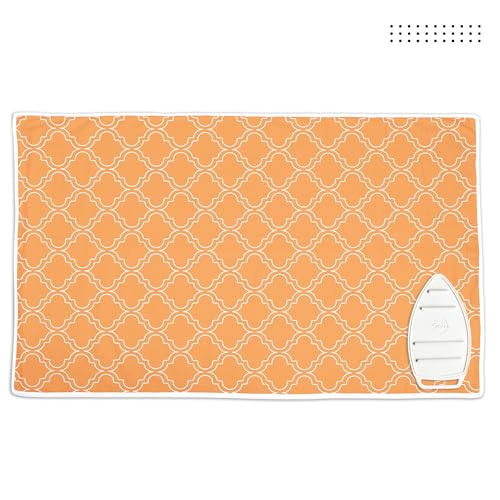 Encasa XO Ironing Mat, Heat Resistant Pad 48"x28" Peach Tiles - color: Peach Tiles, size: Large