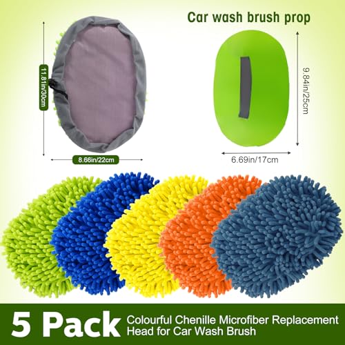 Layhit 5 Pcs Car Wash Mitt Set, Brush Not Included, Multicolor - color: Multicolor