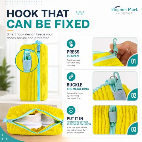 (2-Pack) Shoe Washing Machine Bag with 4 Shoe Trees, Sneaker Laundry Bags for Washer & Dryer, 360° Protective Mesh Shoe Cleaning Bag with Self-Locking Zipper and Safely Wash Shoes in Washing Machine.