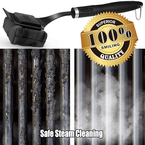 GRILLART SteamWizards Grill Brush Bristle Free Outdoor 17” No-Wire Cleaning - color: All Black