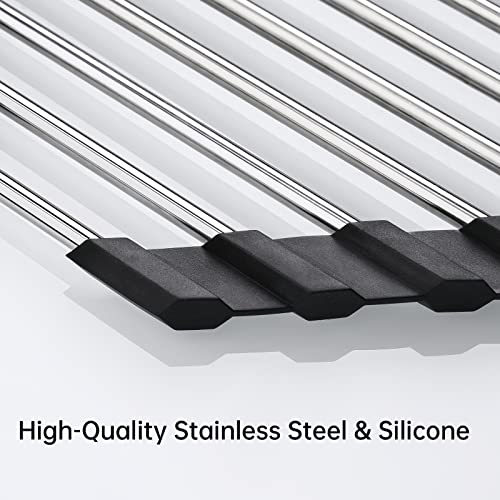 Tomorotec Triangle Roll Up Dish Drying Rack 304 Stainless Steel Black - color: Black