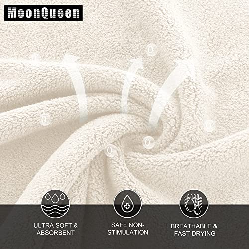 MOONQUEEN Ultra Soft Premium Washcloths Set - 12 x 12 inches - 72 Pack - Quick Drying - Highly Absorbent Coral Velvet Bathroom Wash Clothes (Cream) - color: Cream, size: 12 x 12 Inch(Pack of 72)