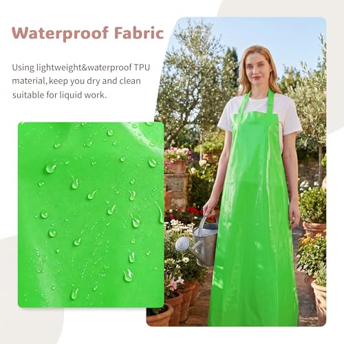 Nanxson TPU Waterproof Apron Lightweight Work Apron with Adjustable Buckle - color: Green