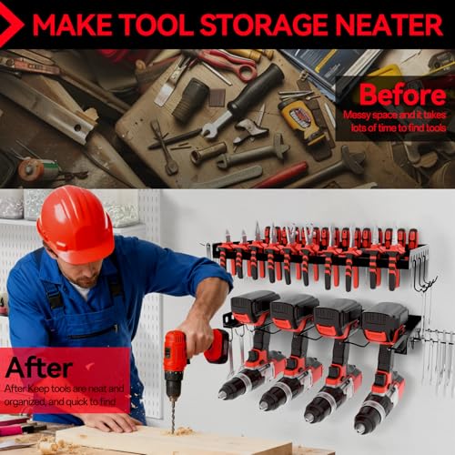 Power Tool Organizer Wall Mount, 2 Tier Tool Organizer for power tool Storage,Garage Tool Organizer for Home Gift
