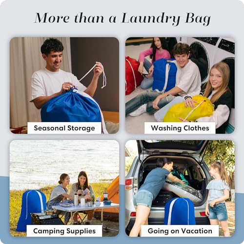 Handy Laundry Bag with Shoulder Strap 30"x40", Extra Large, Blue - color: Blue, size: 1-Pack