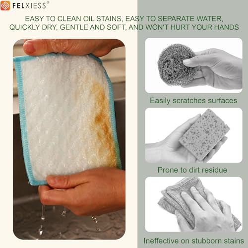 Blue Microfiber Scrubbing Pads, Non-Scratch for Pots, 6-Pack - color: Blue 6pcs
