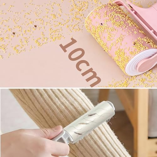 Reusable Lint Roller 2 Pack, Washable Sticky Lint Roller with Cover for Pet Hair, Portable Travel Lint Remover for Clothes, Purse, Furniture, Car, Large Mini Lint Brush for Home and Travel (Pink) - color: Pink