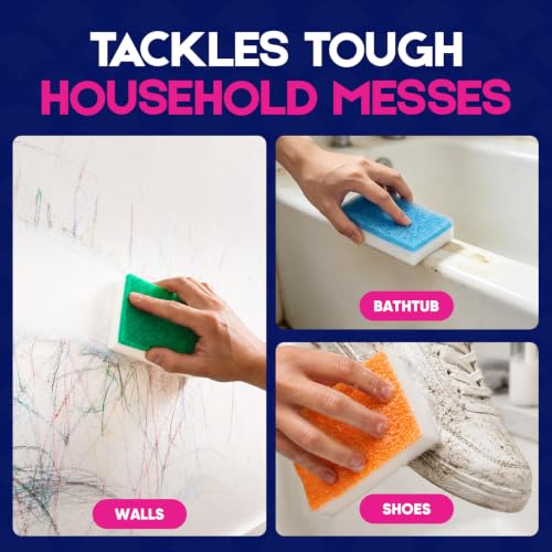 LAUNDRYLUX Magic Sponge Erasers, 4 Pack Dual-Sided Shower & Tub Cleaner - size: 4 Count
