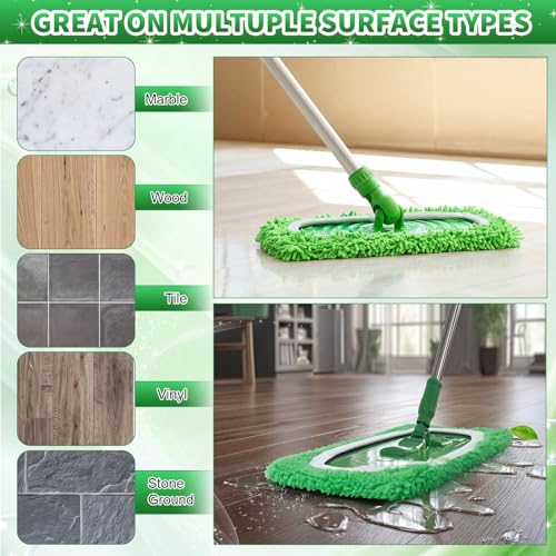 8Pack Reusable Mop Pad Compatible with Swiffer Sweeper, Green - color: Green, White