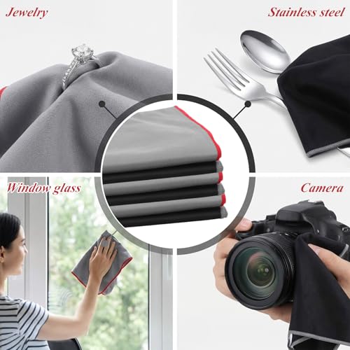 6 Pcs Polishing Cloths for Wine Glass, 25 x 20 Inch Microfiber Glass Polishing Cloths