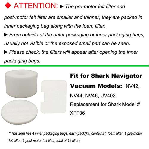 Dttery NV42 NV44 NV46 Vacuum Filter Replacement for Shark Navigator Deluxe
