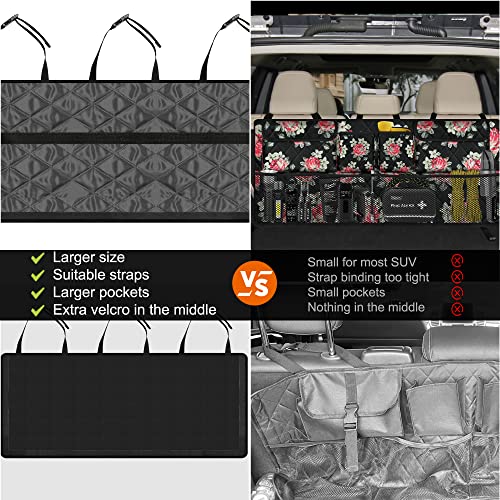 Femuar Car Trunk Organizer,Large Capacity Backseat Trunk Organizer(42"*18"),Collapsible Car Storage Bag with 8 Pocekt,Car Organizer for SUV/MPV/Truck - Floral - color: Floral
