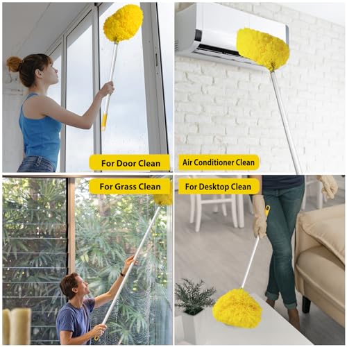 FONUNO Ceiling Fan Cleaner Duster High Ceiling Extended Fan Blade Cleaner - color: Yellow
