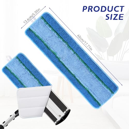 Upgraded Replacement Microfiber Mop Pads for Rubbermaid Commercial 18 Inch Mop 17 Inch Mops, Reusable Wet & Dry Commercial Cleaning Flat Mops System 18" 17" Refill Head for Multi-Surface Floor-8 Pack - color: Upgrades Blue 8pack