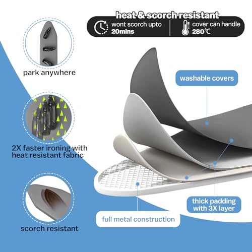 Wall Mounted Ironing Board Height Adjustment Fold Down Ironing Board - color: Black, size: Without Iron Holder