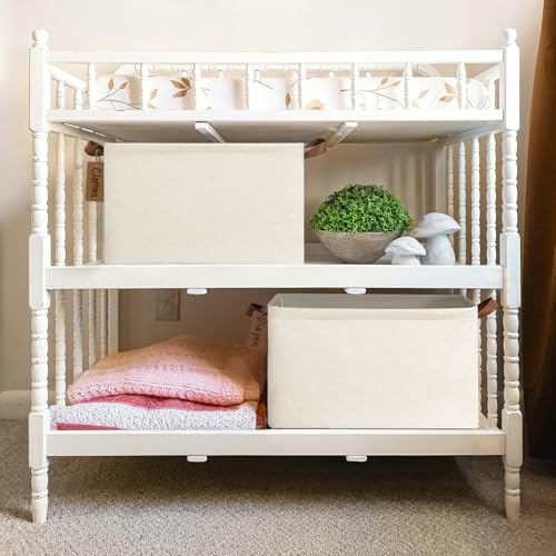 CHICVITA 45L Extra Large Fabric Storage Bins for Shelves, 2Pack, Beige - color: Beige, size: 19" L x 13" W x 11" H