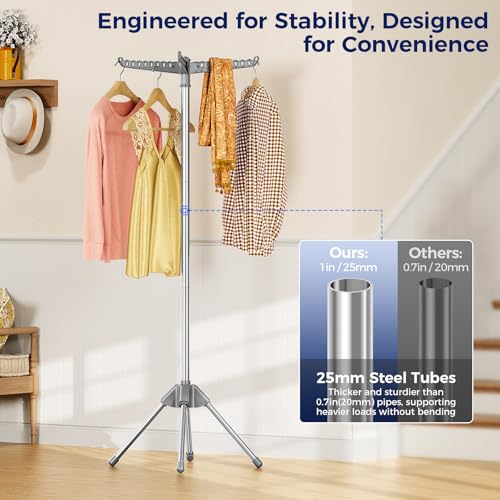 KINGBOARD Clothes Drying Rack, 59" H Laundry Drying Rack, 3 Rotatable Arms - size: 1 Tier