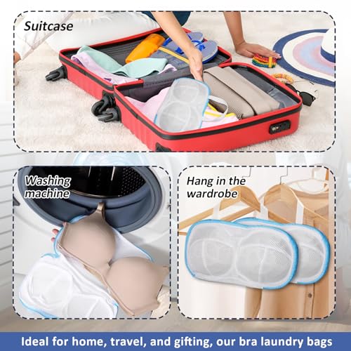 Luomorgo 2-Pack Bra Wash Bags with 3D Protective Bracket & Zipper