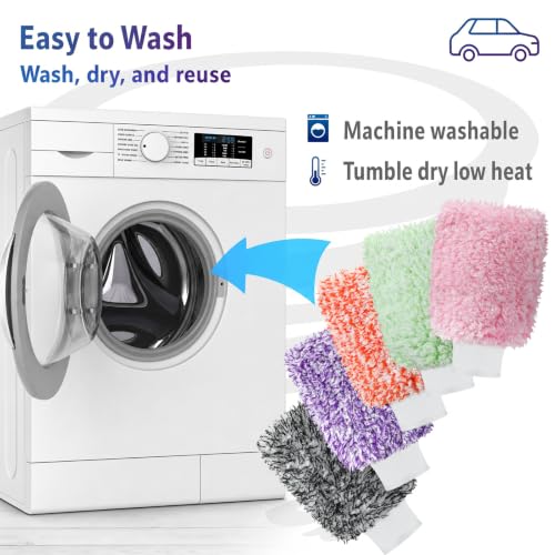 Tallew 5 Pcs Microfiber Car Wash Mitt for Car Washing 7 x 11 Inch, Colorful - color: Colorful