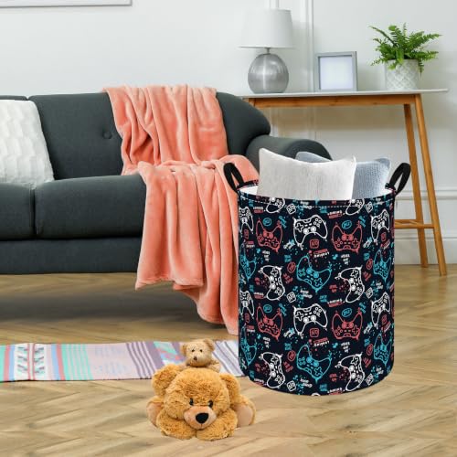 Large Laundry Basket Canvas Storage Bins Baby Nursery Hamper for Boys and Girls Toy Box Gift Baskets for Home,Office,Home Decor - color: VBNMK202510243