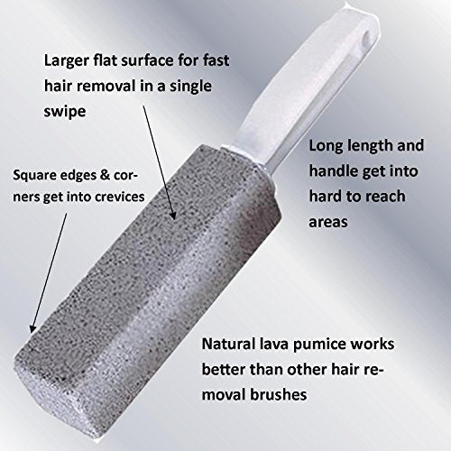 Pet Hair Remover Professional Automotive Auto Detail Brush & Carpet Seat Furniture Upholstery Hair Removal, Natural Lava Pumice Brush Tool. Cat, Dog Hair Fur Remover